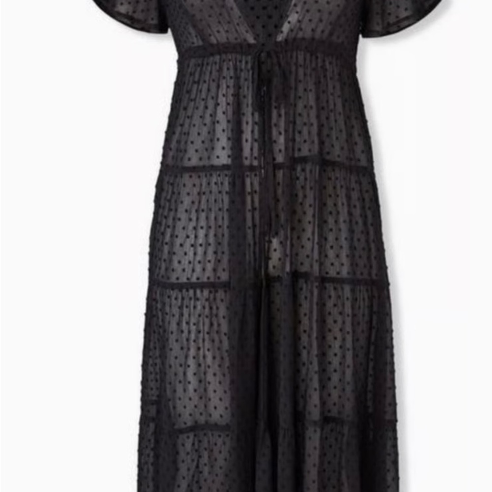 Torrid tiered Swiss dot kimono